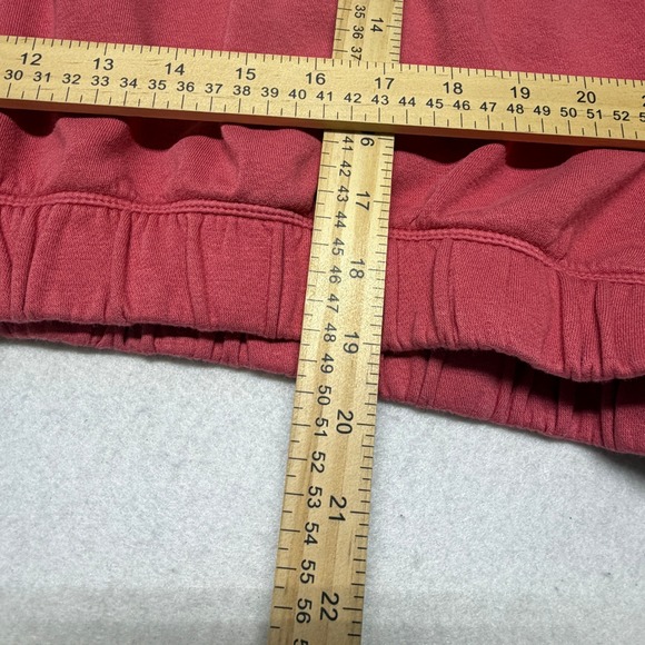 Nike Cropped Sweatshirt Big Logo Center Swoosh Fleece Pullover Red Pink Women XL - Picture 10 of 13